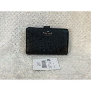 Kate Spade Lena Medium Compact Bifold Wallet Pebble Leather Black
